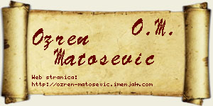 Ozren Matošević vizit kartica